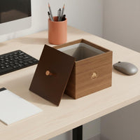 Desktop Trash Can with Lid Stylish Design Mini Desk Trash Can Office Accessory for Vanity