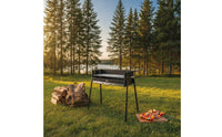 Outdoor Charcoal Grill with Side Shelf Stainless Steel Portable Charcoal Grill Heavy Duty Heat-Resistant for Campers, Tailgaters, Backyard, Camping, Picnics