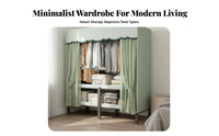 Easy Assembly Foldable Textile Wardrobe Sturdy Construction Installation-Effortless Closet Heavy Duty Steel Frame Storage Wardrobe Dustproof for Students, Homeowners, Rental Apartment, Dorm Room, Cloakroom, Basement
