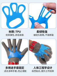 Welded Wire Iron Gloves Cut-Resistant Stainless Steel Gloves with Fastening Strap