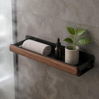 Bathroom Shelf with Towel Rail Rectangular Home Fixture Easy to Install