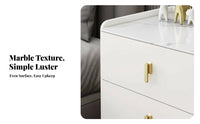 3-Drawer Nightstand Easy to Clean 3-Drawer Cabinet Italian Look for Guest Room
