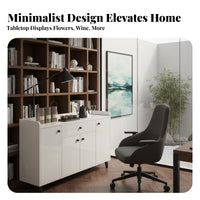Coffee Bar Cabinet with Dining Room Buffet Household Furniture Kitchen Storage Console and Enclosed Compartments Featuring Sleek Modern Design Suitable for Entryway Living Room Home Organization