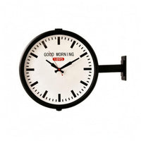 Double-Sided Wall Clock Horizontal Arm Home Decor Analog