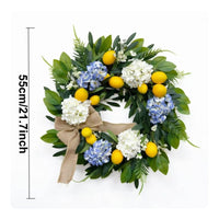 Artificial Lemon Wreath Ready to Hang Hydrangea Wreath Indoor Outdoor Use