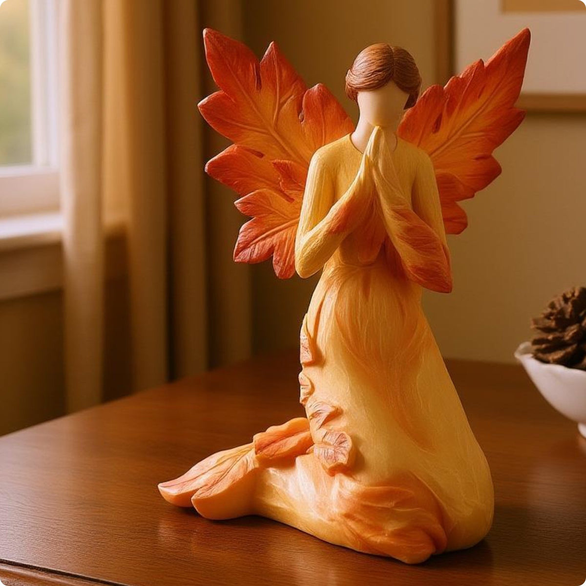 Maple Foliage Angel Warm Orange Tones Room Decoration Detailed Craftsmanship