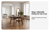 Round to Oval Dining Table Multi-Functional Extendable Dining Table for Apartment Dwellers, Homeowners, Living Room