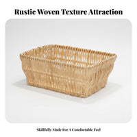 Woven container with Liner Rustic & fashion Rectangular Woven Container adaptable