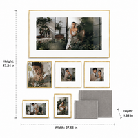 Matte Black Photo Frame Set Resin Gallery Wall Picture Display for Home