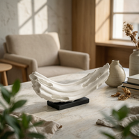 Arched Sculpture with Base Modern Tabletop Sculpture Abstract for Living Room