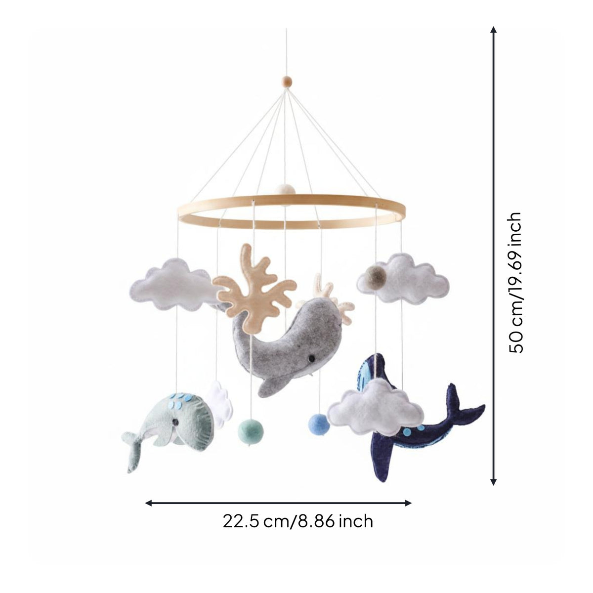 Gift Idea Ocean Creature Crib Mobile Calming Ocean Crib Mobile Soothing Handmade for Newborns, Infants, Bedtime