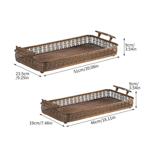 Golden Metal Tray Multi Purpose Decorative Iron Basket Stackable Gold Wire Basket for Hotel