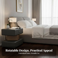 Rotating Tiered Cabinet Sturdy Build 3-Tier Rotating End Table Easy to Clean