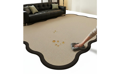 Waterproof Irregular Shape Floor Mat Easy to Clean Large Living Room Rug Wear-Resistant Modern Geometric Carpet Skin-Friendly for Bedroom