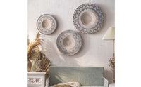 3 Pieces Round Wall Basket Handwoven Woven Wall Basket Natural for Cafe