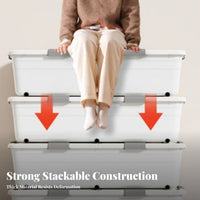 Underbed Wheeled Latch Box debrisproof Home Organizer Stackable for Dorm Room