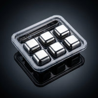 Home Bar Whisky Stones and Stainless Steel Bar Accessories, Reusable Chilling Stones for Party Supplies, 304 Stainless Steel Chilling Cubes