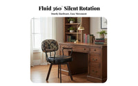 Upholstered Vanity Chair Curved rearrest rotate Armchair Plush Comfort for Teens