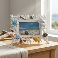 Coral Photo Frame Decorative Seaside Photo Frame White