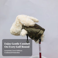 Novelty Dog Golf Headcover | Soft furry knit Exterior, Thick Padded Protection, luxurious Golf Club Cover