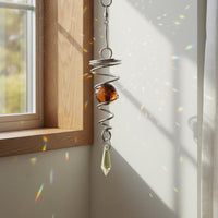 Spiral Crystal Wind Stainless Steel Outdoor Decor Easy to Hang for Patio