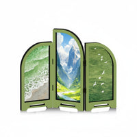 Acrylic Folding Screen Oriental Design Mini Folding Screen Eco-Friendly Material