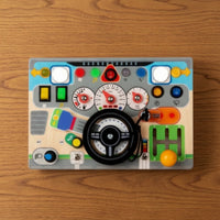 Busy Board with Lights and Hands-on Wooden Busy Board Fine Motor Educational Toy for Young Children, Kids, Playroom, Preschool, Travel