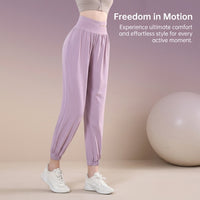 Ladies Trousers for Women UK with High Waist Control, Wide Leg Design with Tapered Ankles, Quick Dry Material for Gym and Running