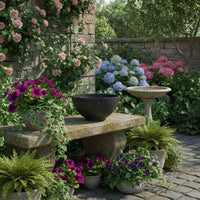 Resin Lotus Bowl No Drainage Hole Stone-Look Lotus Pot Wide Opening for Balcony