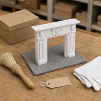 Dollhouse Fireplace Mantel Scrollwork Miniature Fireplace Mantel European Style Miniature Ornament for Scene Decoration
