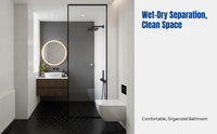 Explosion-Proof Glass Partition, Customizable Minimalist Bathroom Divider, Tempered Glass Screen for Wet and Dry Separation