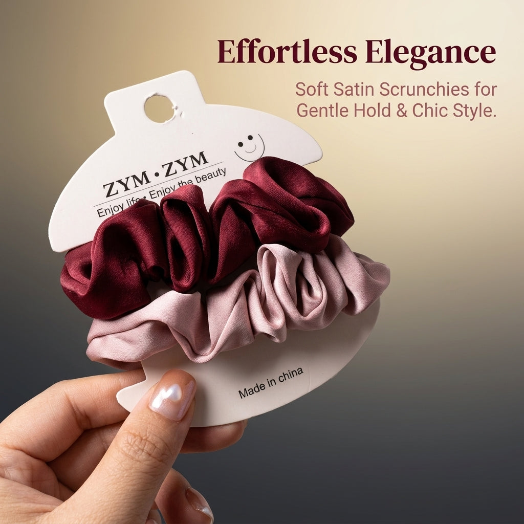 Textured Scrunchies Set for Women, Ponytail Holders for Teens, Elastic Ties for Daily Casual Wear, Handmade Cloth Accessories