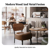 Wood and Iron Dining Set Minimalist Design Outdoor Furnishings utilitarian aesthetic for Cafe Owners, Homeowners