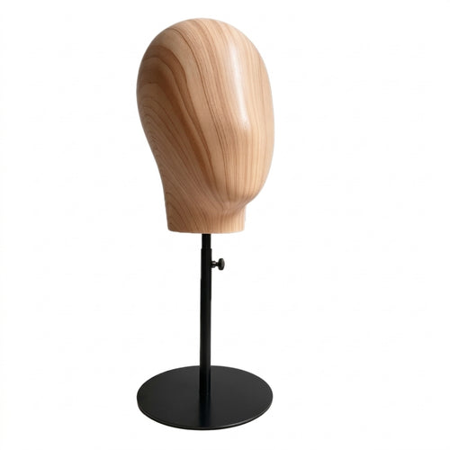 Mannequin Head with Stand Detachable Hairpiece rack with Wooden Base-Grain for Retailers