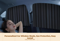 Car sun shade blocks sun, easy install.