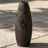 3 Pieces Carved Metal Vase Vintage Look Metal Vase Centerpiece for Living Room