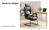 Reclining Sled Base Chair No Wheels Sled Base Armchair Lumbar Support for Guests