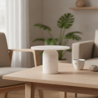 Marble High Tray Sculptural Marble Pedestal Stand Elegant for Hosts, Tea Lovers