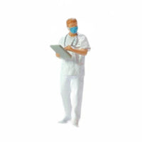 1:87 Scale Doctor Figure High Detail Miniature Nurse Figurine Realistic Details Emergency Scene People Model for Sand Table Scenes, Desktop Display