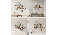 2D Metal Birdhouse Wall Art Flat Birdhouse Decoration with Bird Sturdy Metal Wall Decor for Entryway