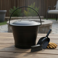 4 Pieces Fireplace Ash Container Kit with Gloves Fireplace Cleaning Tools Set