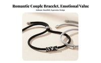 2 Pieces Couples Bracelet Set Hand-Woven Tree and Bird Ornament Bracelets
