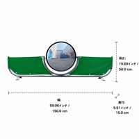 Golf Practice Range Divider, Batting Stall Partition Board, with 40cm Mirror, Stainless Steel, Double Pole