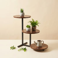 Wooden Cupcake Stand Stepped Tiered Display Rack Holder Space-Saving Pastry Display with Metal Frame for Culinary Artists, Dessert Tables, Countertops