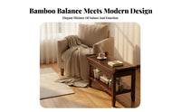 Bamboo Bath Stool Water Resistant Bamboo Shower Bench Heavy-Duty for Living Room