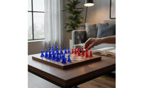 16 Pieces Multiple Colors Available Transparent Chess Pieces Lightweight Plastic Chessmen Portable Board Game Accessory Includes Storage Bag for Beginners