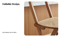 Folding Stool with Woven Backrest French design for Dessert Shop, Bar, homeowners