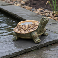 Resin Turtle Statue Planter Hand-Painted Garden Decor Unique Gift for Gardeners