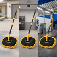 Detachable Car Wash Mop with Long Handle Extendable Mop with Telescopic Handle Removable Chenille Car Wash Brush Retractable for Detailers