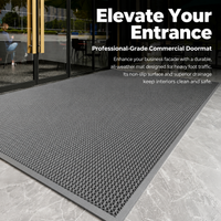 Outdoor Door Mat, Heavy Duty Synthetic Material Doormat, Non-Slip Grey Striped Entrance Mat, SUNLIGHT-RESISTANT for Garden & Patio